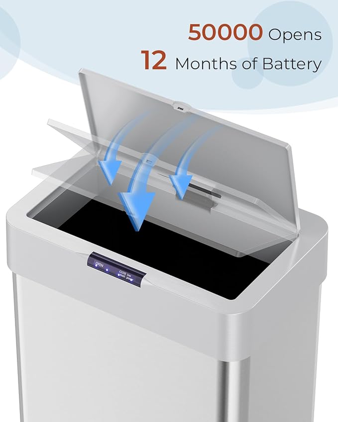 TLSUNNY 18.5 Gallon Motion Sensor Trash Can, Touchless Automatic Garbage Can