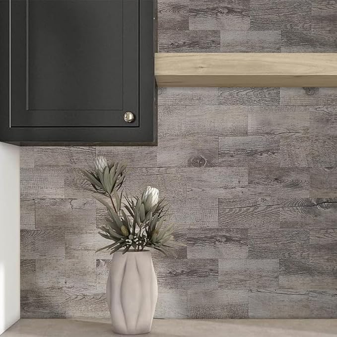 AULIGET 100 Piece Peel and Stick Backsplash PVC Tile, 3 Inch x 6 Inch Dover