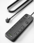 Surge Protector Power Strip 20FT, PLUGTUL Surge Protector