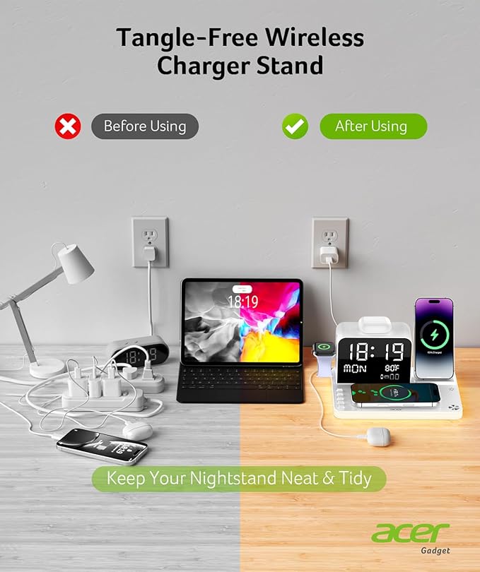 Acer 7-in-1 Wireless Charging Station - 30W Fast Wireless Charger