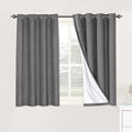 H.VERSAILTEX Linen Blackout Curtains 45 Inches Long 100% Absolutely Blackout