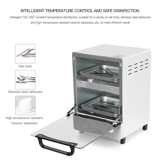 1000w High Temperature Sterilizer, 12l Multifunctional Sterilizer W/2* Trays