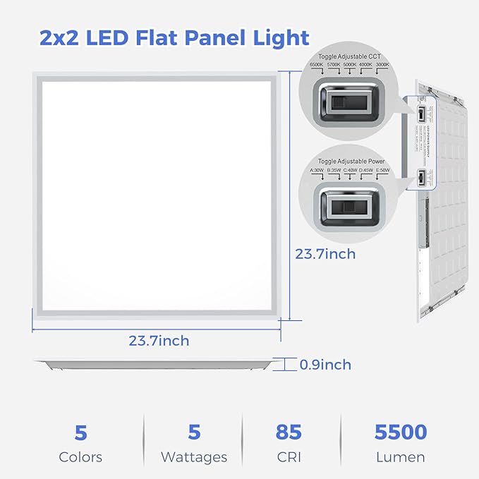 AIKVSXER 2 Pack 2x2 LED Flat Panel Light