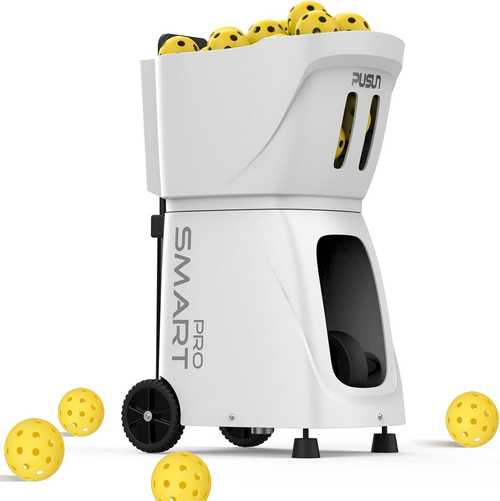 Pickleball Machine-PUSUN Launcher for Professional Training | App& Remote Control | Speed, Angle, Rotation Adjustment | Large Capacity (85+ Balls) | 4-6 Hour Battery Life | Self-Programming