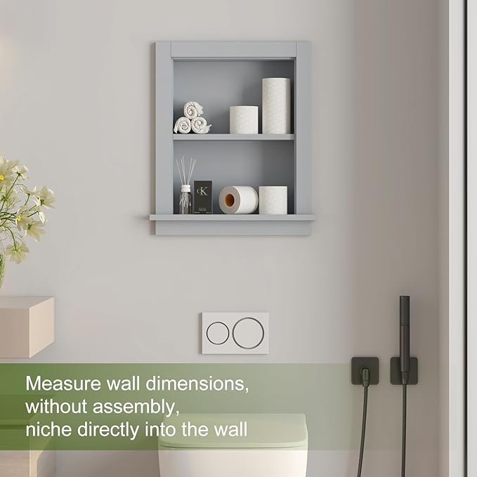 Recessed Medicine Cabinet, in Wall Shower Niche, 14x18 Bathroom Cabinet