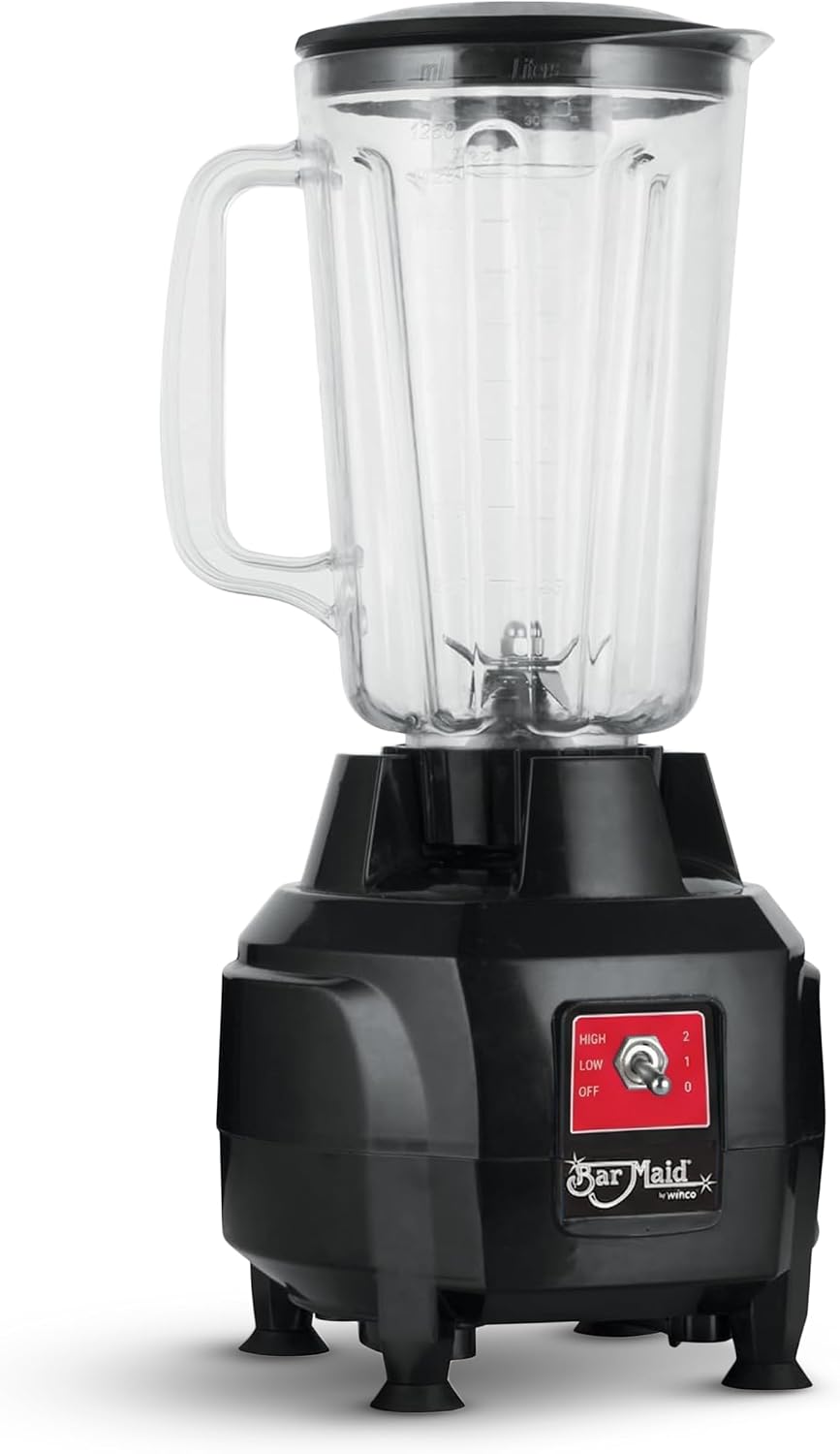 winco 44 ounce commercial blender showing dimensions