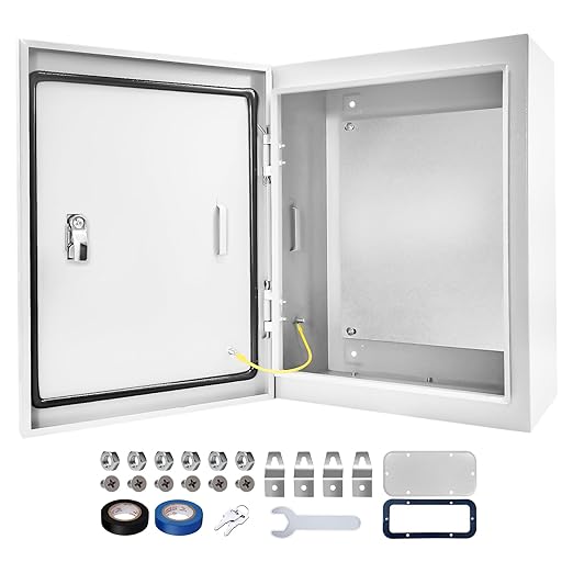 Outdoor Electrical Box 20 x 16 x 6''D NEMA 4X Enclosure Steel Box, Waterproof &