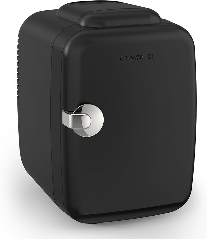 CROWNFUL Mini Fridge, 4 Liter/6 Can Portable Cooler and Warmer Personal Fridge