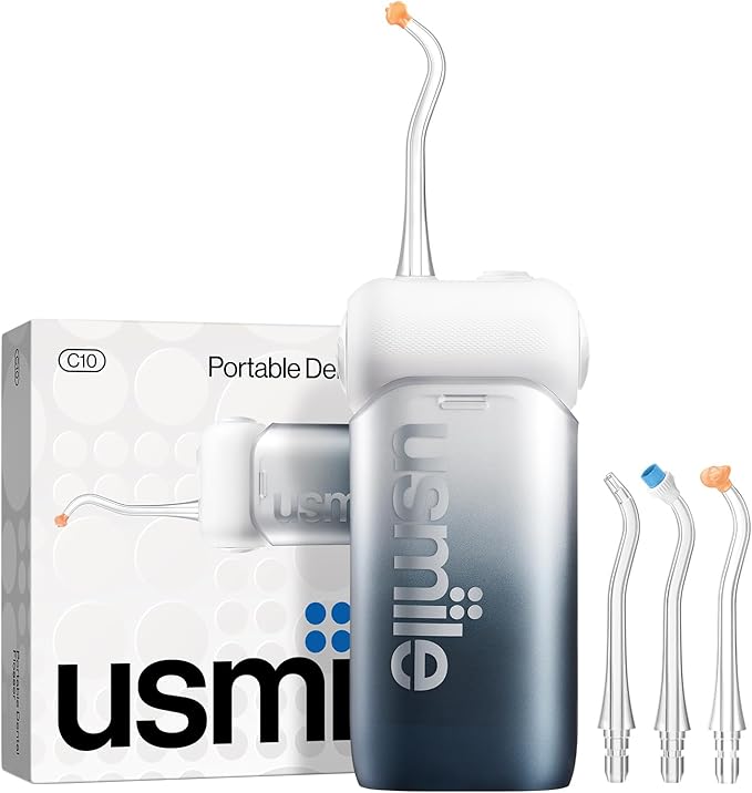 usmile C10 Portable Water Flosser – Travel-Friendly, 95-Day Battery, 4 Modes