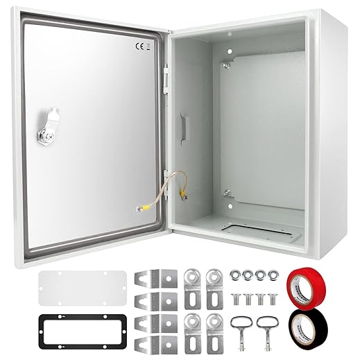 Outdoor Electrical Box, Steel Junction Box 16 x 12 x 8'', NEMA 4X Electrical