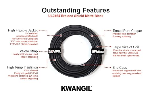 KWANGIL 2C 22AWG AMSB Shielded Cable Wire