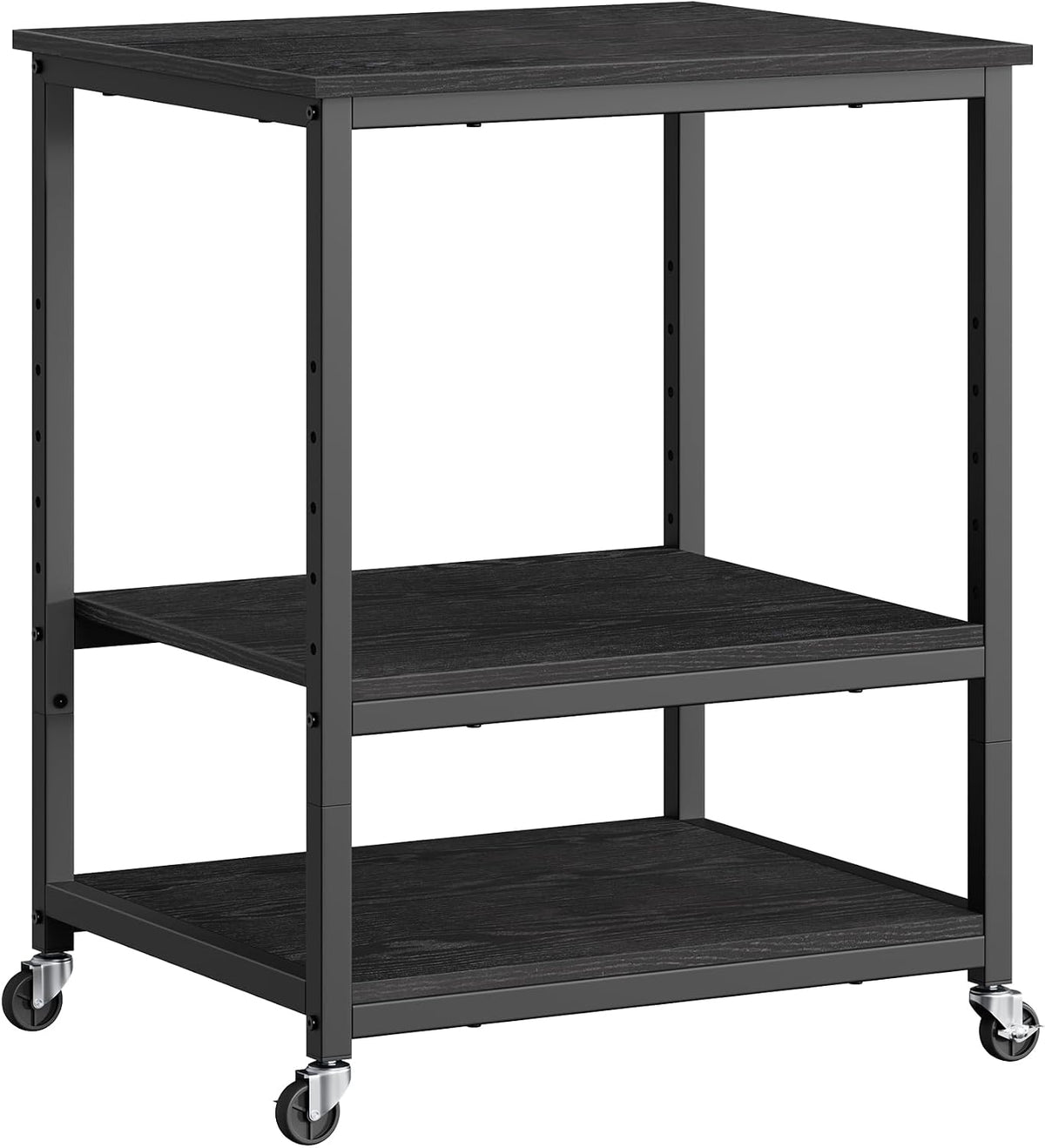 VASAGLE 3-Tier Printer Stand with Locking Wheels, Under Desk Printer Table