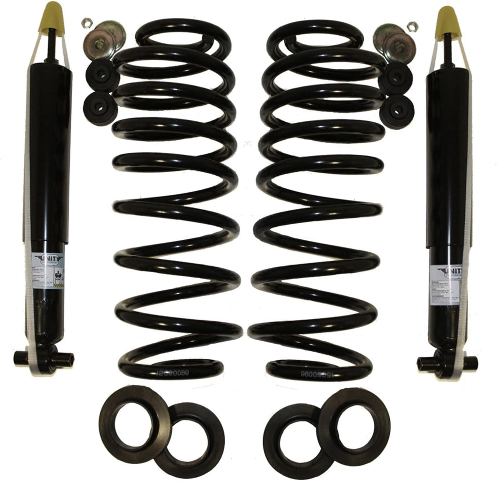 Rear Air Suspension to Passive Gas Shocks Absorbers with Coil Springs Conversion Kit Replacement for 2003-2011 Lincoln Town Car (Pair)