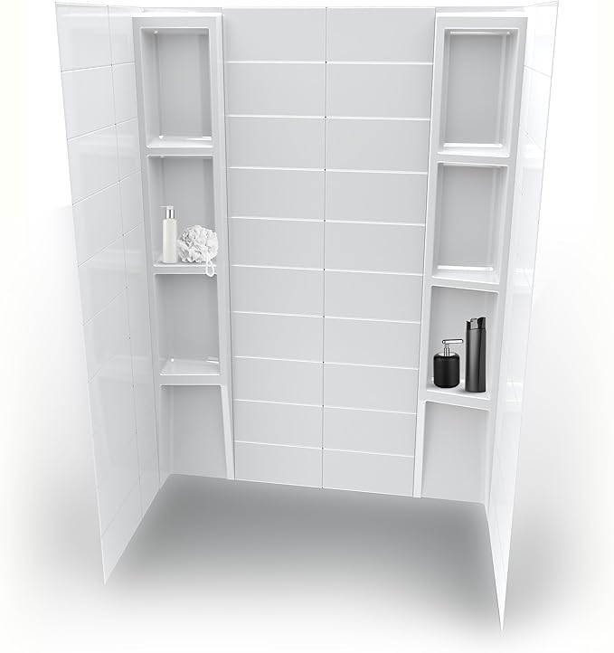 White Acrylic Shower Wall Surround 36"x 60"x 80"