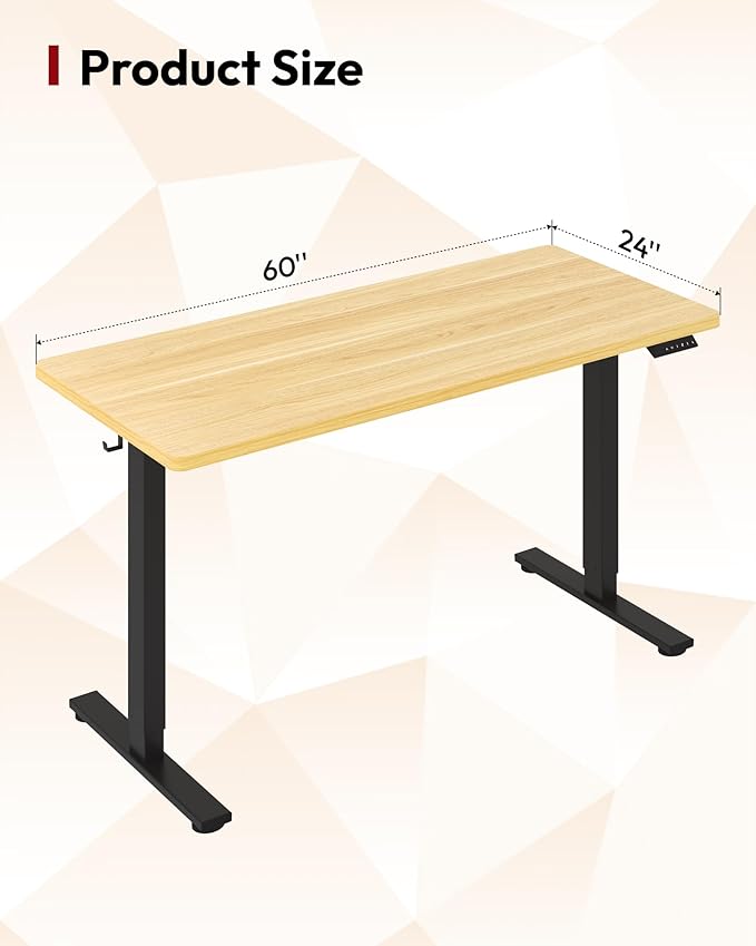 SANODESK Electric Standing Desk 60 x 24 Inches Whole-Piece Desktop Height