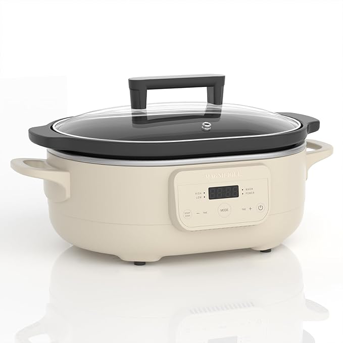 MAGNIFIQUE 6 Quart Programmable Slow Cooker Removable Healthy Nonstick Pot