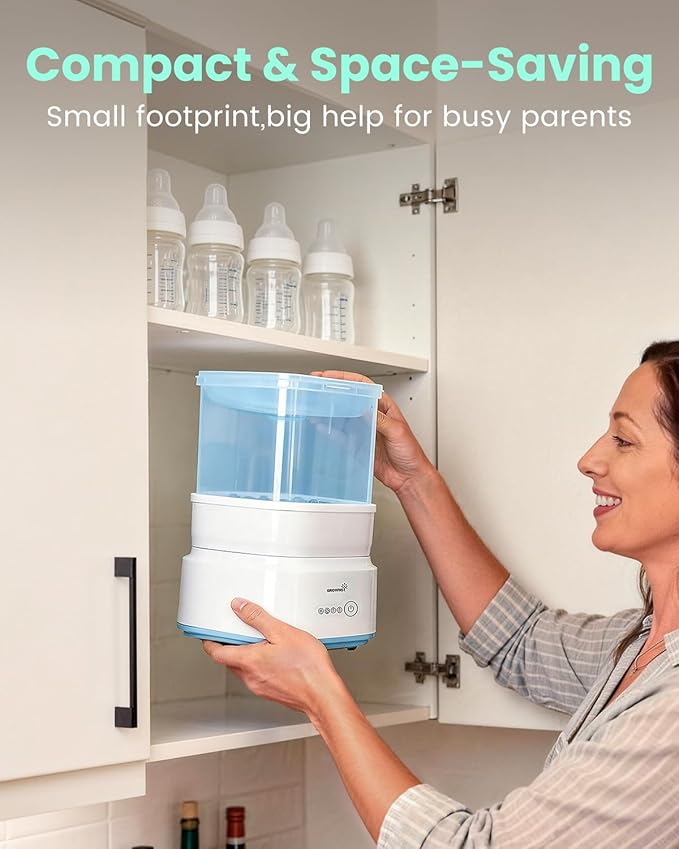 Bottle Sterilizer and Dryer, Compact Electric Steam Baby Bottle Sterilizer