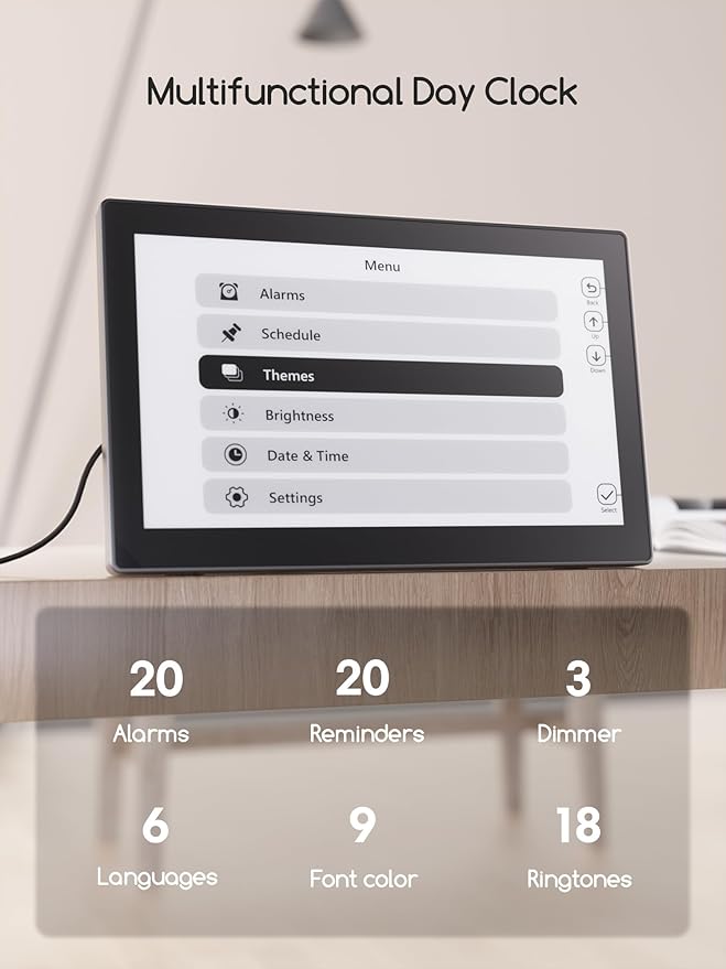 Raynic Digital Clock, Large Display Calendar Clock