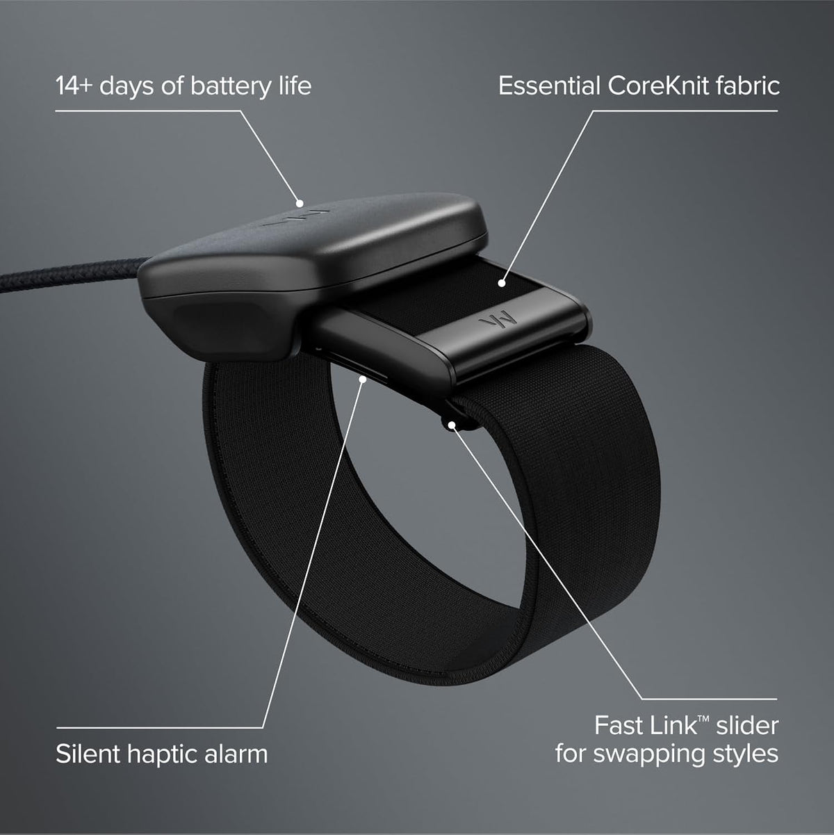 whoop 5.0/mg activity tracker - 12 month membership, side view