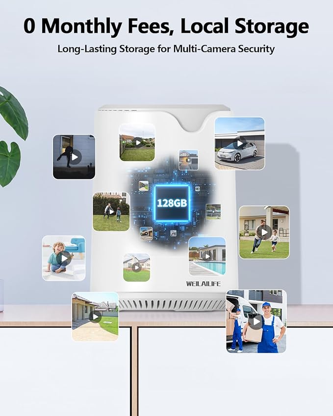 【Auto Tracking & 2-Way Audio】 Solar Powered PTZ Camera System, Wireless Outdoor