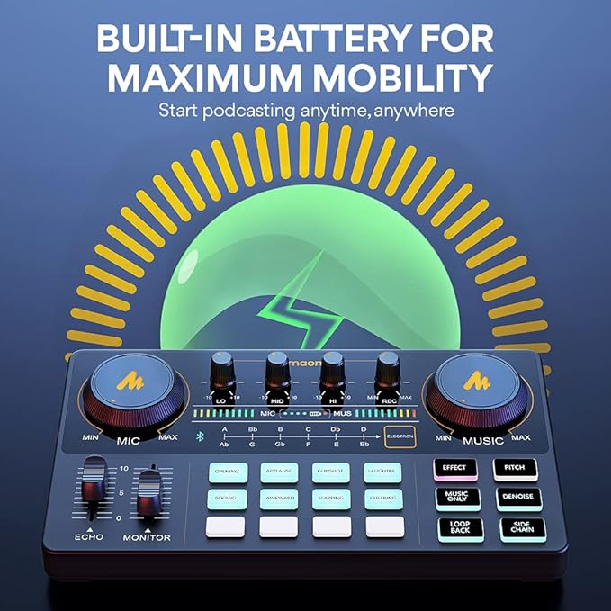 MAONO Podcast Equipment Bundle Audio mixer All-in-One Podcast Production Studio