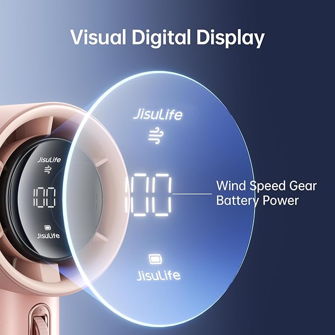 JISULIFE Portable Handheld Fan, Speed Adjustable Turbo Mini and 3600mAh Battery