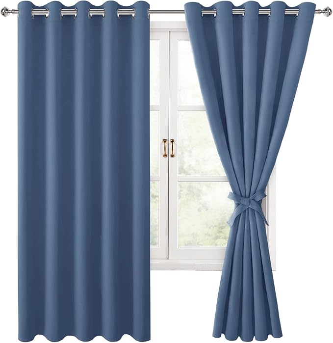 Hiasan Blackout Curtains for Bedroom, 60 x 63 Inches Length