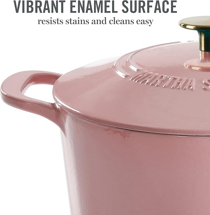 MARTHA STEWART Gatwick 7-Quart Enamel Cast Iron Dutch Oven Pot