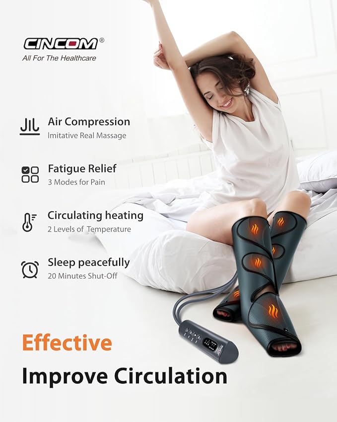 CINCOM Leg Massager with Heat and Compression, Legs Massage