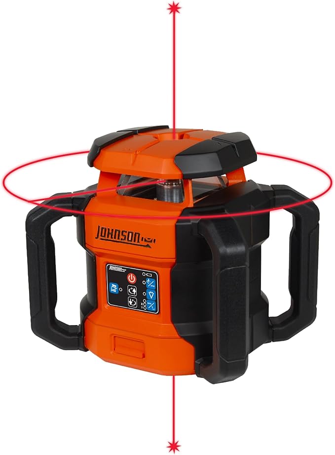 Johnson Level & Tool JRT300-RDHV-K Self-Leveling Red Dual Slope Rotary Laser Kit