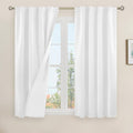 LAMIT Natural 100% Blackout Linen Curtains, 45 Inches Linen Textured Thermal