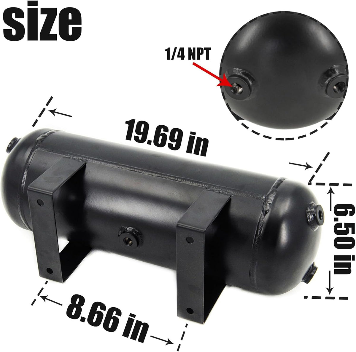 3 Gallon Air Tank with 200PSI Air Compressor for Suspension/Air Ride/Bag/Car Train Truck Horn Aluminum 12 Liter Compressed air Storage Tank Onboard System Air Suspension Compressor Kit