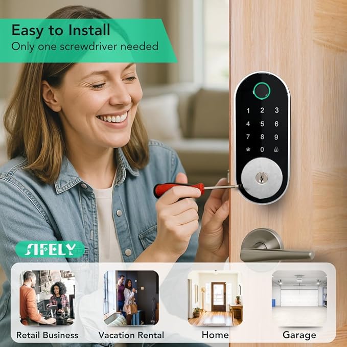 Built-in WiFi Fingerprint Smart Deadbolt