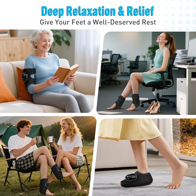 2-Pack Cordless Foot Massager for Neuropathy, Foot and Ankle Massager, Ankle