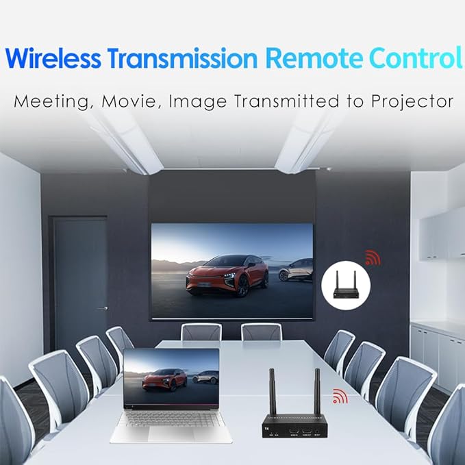EXVIST 100M 4K@FPS HDMI Wireless Extender Transmitter Receiver W/HDMI Loop-Out