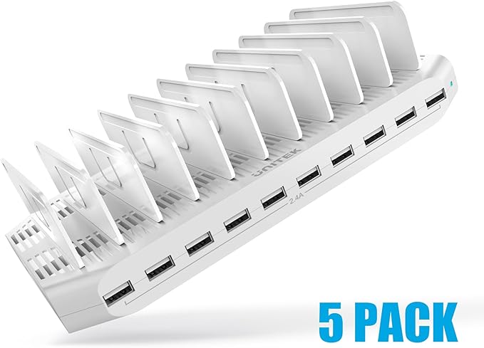 【5PCS】 Unitek Multi Charging Station, 10-Port USB Charger