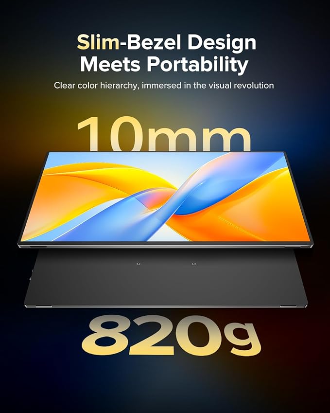 EVICIV Portable Monitor 4K 1200 Nits, 3840 * 2400 UHD, 1MS FreeSync, 2000:1