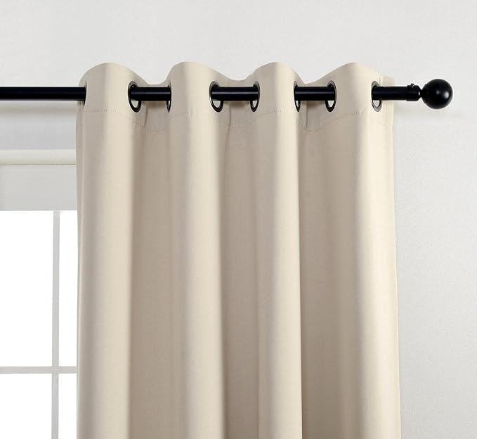 MIUCO Room Darkening Grommet Thermal Insulated Blackout Window Curtains Panels (Set of 2)