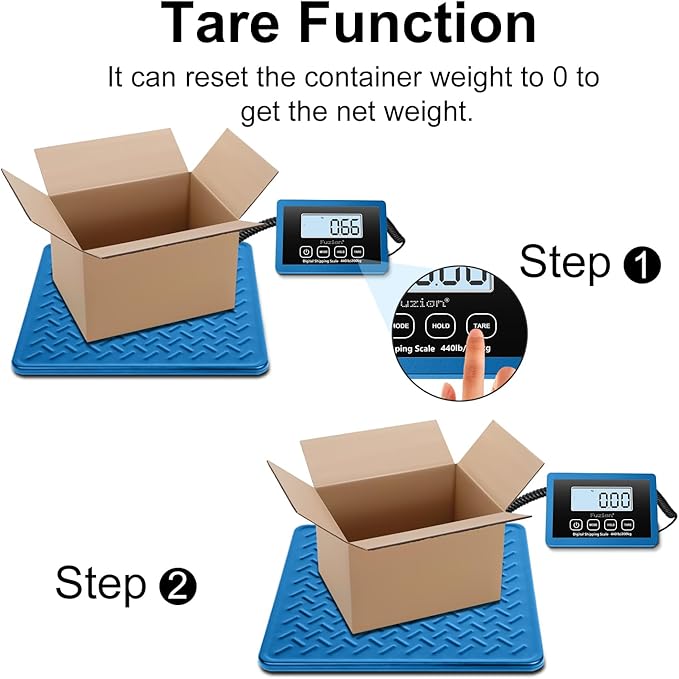 Fuzion Shipping Scale, 440LBs x 10g Postal Scale, Durable Alloy Steel Platform