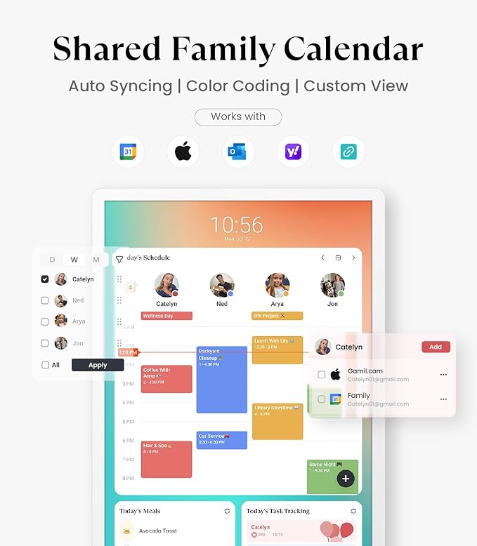 Cozyla Digital Calendar+ 2: 32’’ 4K Wall Planner Touch Screen Chore Chart