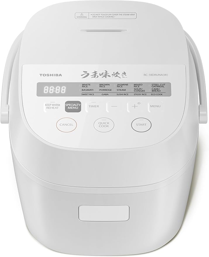 TOSHIBA OriginTaste Rice Cooker 10-Cup Uncooked, Fuzzy Logic, 15-in-1 Functions