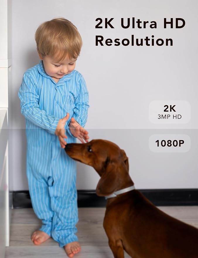2K Security Camera Wired, Outdoor/Indoor