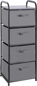 MAX Houser 4 Drawer Fabric Dresser Tall Storage Tower, Dresser Chest