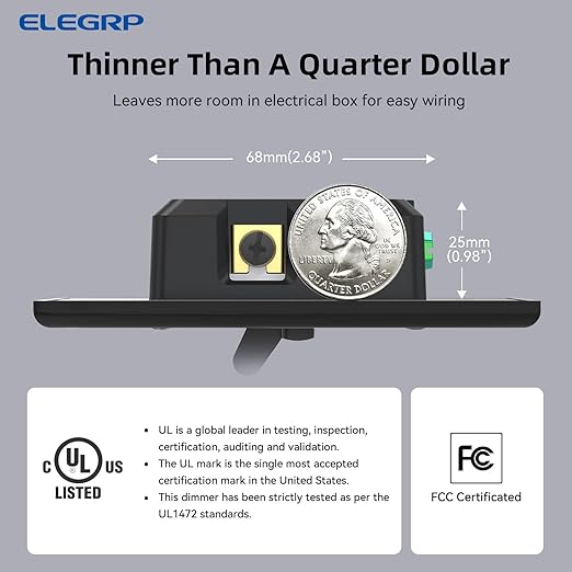 ELEGRP Digital Toggle Dimmer Switch (6 Pack)