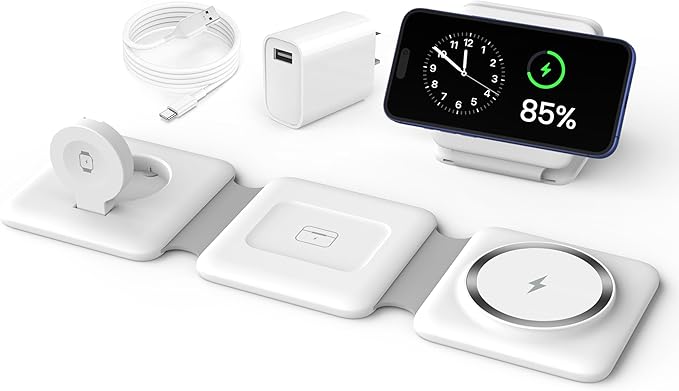 Charging Station for Apple Multiple Devices - 3 in 1 Foldable Magnetic Wireless