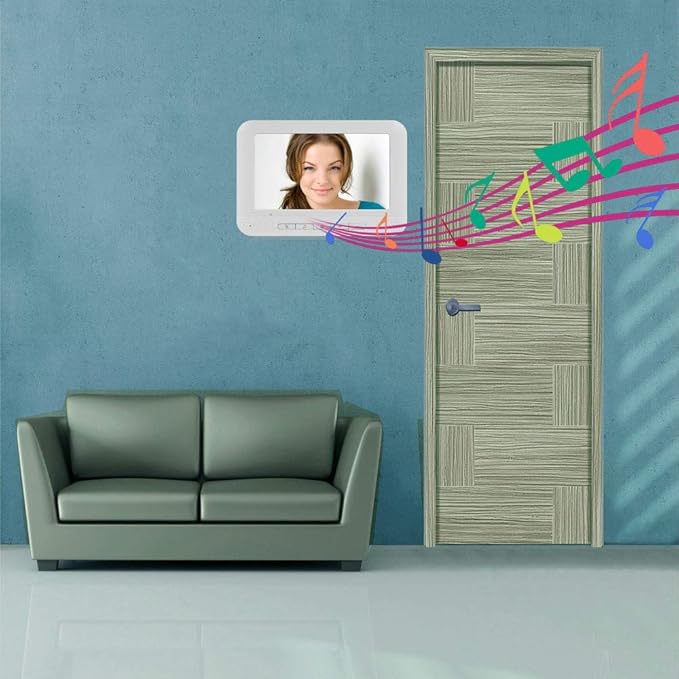 AMOCAM Video Intercom System, 7 Inche Monitor Wired Video Door Doorbell Kit