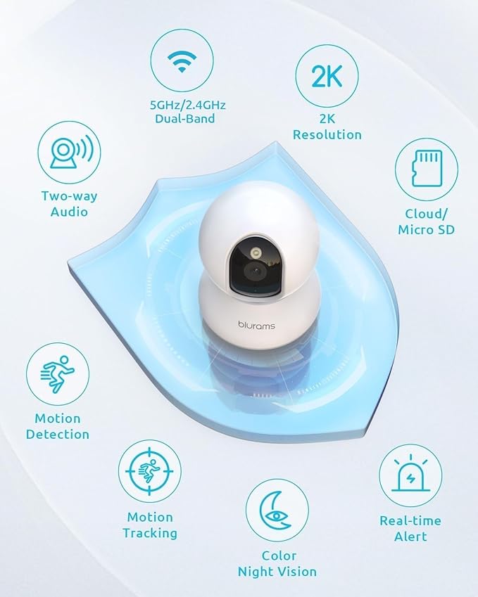 blurams 5G Cameras for Home Security, 2K Pet Camera (2Pack)
