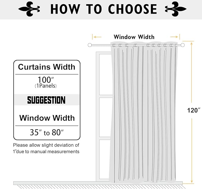 ChrisDowa Room Divider Curtain 120 Inches Long, Wide Blackout Sliding Door