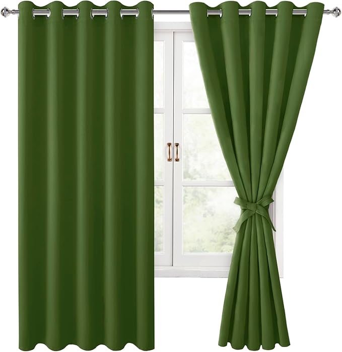 Hiasan Room Darkening Curtains for Bedroom, 60 x 72 Inches