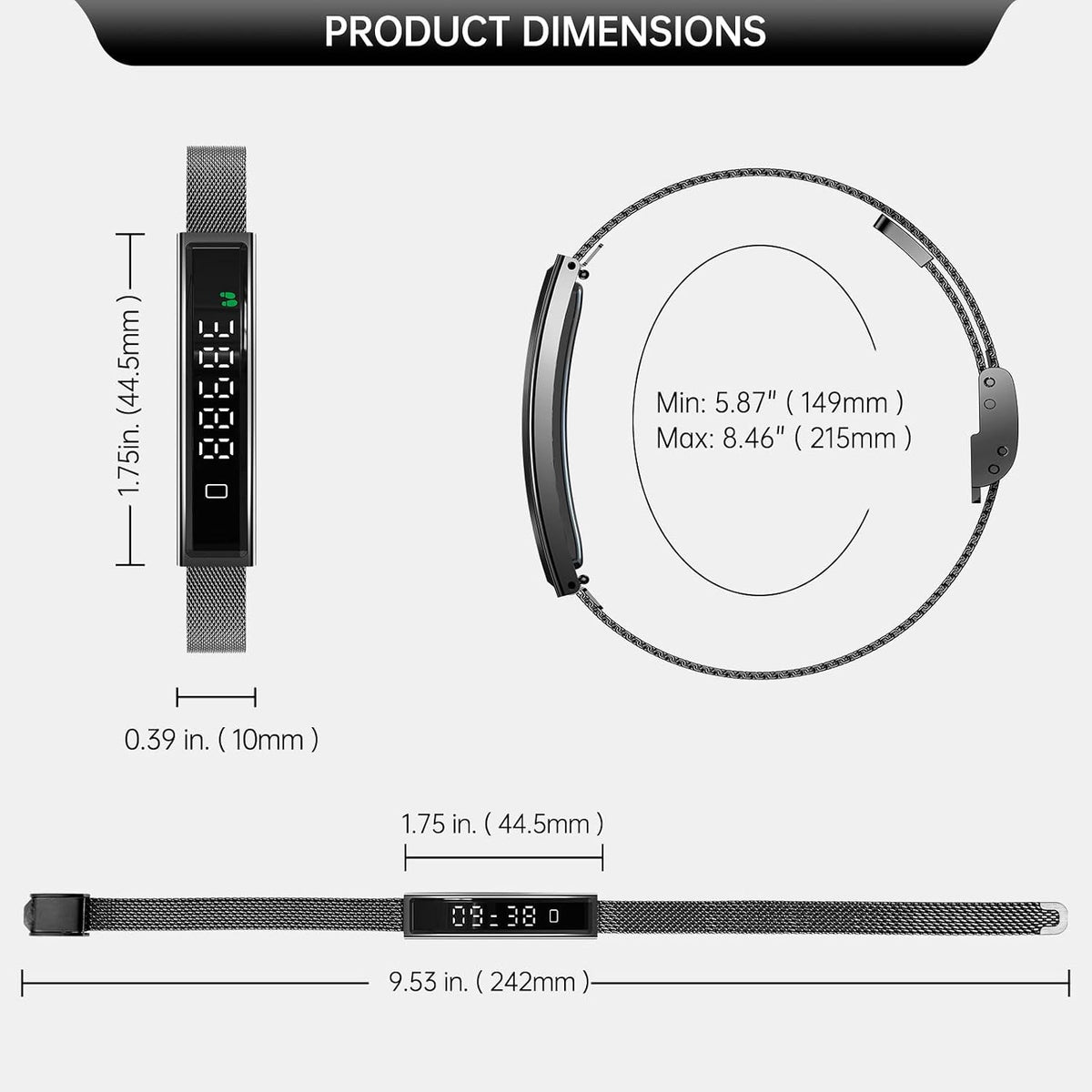 smart bracelet fitness health tracker for men women, view 12